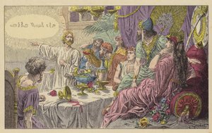 Het feest van Balthazar (kleurenlitho)