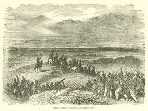 Het eerste zicht op Moskou (gravure) door French School