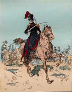 Het Franse leger onder het bewind van Louis Philippe van 1830 tot 1848 - Artillerie te paard in batterij - Gravure uit 1882 in 