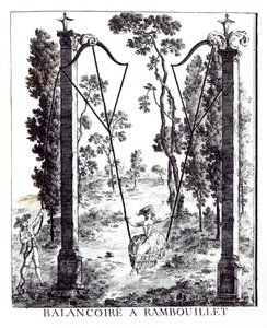 De tuinschommel bij Rambouillet, uit Details des Nouveaux Jardins à la Mode door George Louis le Rouge, gepubliceerd 1775-78 door French School