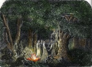 De Galliërs en hun priesters of Druïden (gravure) 1864