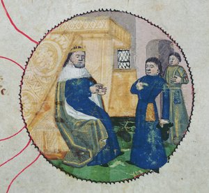 De genealogie van Karel V en Karel VI, detail van Karel VI (1368-1422) door French School