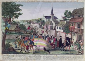 Het algemene alarm van de inwoners van Gonesse veroorzaakt door de landing van een ballon, 27 augustus 1783 door French School
