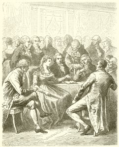 De Girondijnen bij Madame Roland thuis door French School