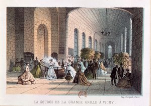 De Grande Grille waterbron in Vichy, midden 19e eeuw door French School