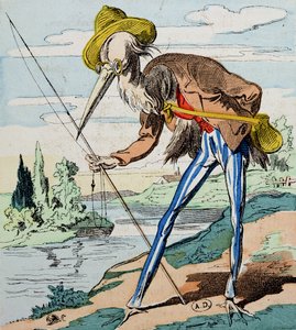 De reiger, uit Fables de la Fontaine door French School