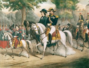 De keizerlijke familie te paard