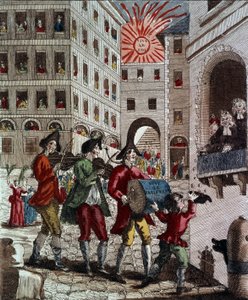 De vreugde van het Franse volk, viering van de koning en de terugkeer van het parlement in september 1788 door French School