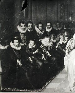 Het Joyeuse Bal, gegeven in het Louvre ter gelegenheid van het huwelijk van Anne Hertog van Joyeuse met Marguerite de Vaudemont op 24 september 1581, ca. 1582 (detail)