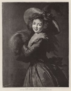 De dame met de mof door French School