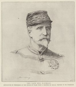 De overleden Hertog van Aumale (litho) door French School