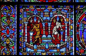 Het Leven van Christus-raam: De Val van de Idolen door French School
