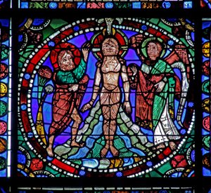 Het Leven van Christus-raam: Doop in de Jordaan door French School