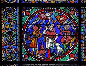 Het Leven van Christus-raam: De Aankondiging aan de Herders door French School