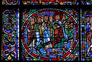 Het Leven van Christus-raam: De Intocht in Jeruzalem door French School