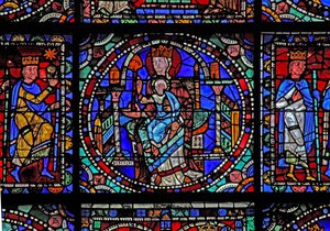 Het leven van Christus raam: de Maagd en Kind door French School