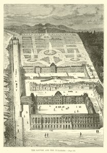 Het Louvre en de Tuilerieën door French School