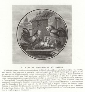 De markies de Lafayette het hof maken aan Madame Bailly door French School