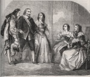De markies van Montespan, Louis Henri de Pardaillan de Gondrin (1640-1691) (links) kwam het huwelijk voorstellen van Françoise Athénaïs de Rochechouart Mortemart (toen markiezin van Montespan of Madame de Montespan)