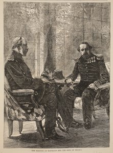 De ontmoeting van Napoleon en de koning van Pruisen, september 1870, illustratie uit Cassells Geschiedenis van de Oorlog tussen Frankrijk en Duitsland, 1870-1871 door French School