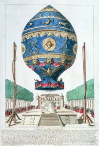 Het ballonexperiment van de gebroeders Montgolfier bij het Chateau de la Muette, 21 november 1783