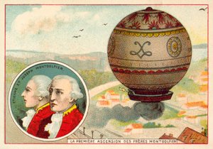De eerste ballonvaart van de gebroeders Montgolfier door French School