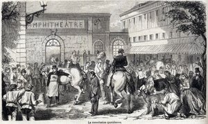 De Nationale Veterinaire School van Alfort - Les grandes écoles de France - école vétérinaire de maison alfort in 1866 - De dagelijkse consultatie - Gravure in Le monde illustré van 1866