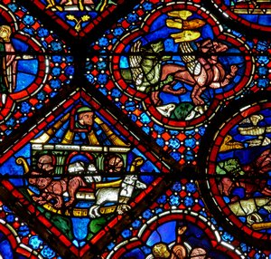 Het Noach-raam: Noach kijkt naar de dieren die de ark verlaten