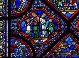 Het Noach-raam: een paar van de nephilim door French School