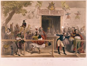 De parade, karikatuur van Napoleon III en zijn hof (1808-73), uit La Menagerie Imperiale, c.1870 door French School