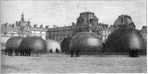 Het Parc des ballonnen opgezet in de Tuilerieën tijdens het festival van Parijs in 1888