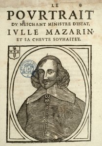 Het portret van de slechte minister van Staat, Iulle Mazarin en zijn gewenste duivel, Politiek Pamflet onder de Sling door French School