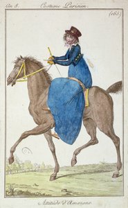 De Pose van de Amazone, modeplaat uit Costumes Parisiens, 1800 door French School