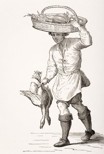 De Pluimveehandelaar, naar een 16e-eeuwse houtsnede door Cesare Vecellio (1521-1601) uit 