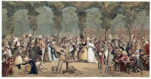 De Openbare Promenade bij het Palais Royal in Parijs door Philibert-Louis (Philibert Louis) Debucourt (1755-1832) door French School