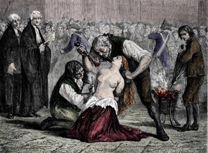 De halskettingaffaire van de koningin: De kwelling van Madame de la Motte (1756-1791). Na een poging om de ketting te stelen die de koningin weigerde, werd ze veroordeeld tot geseling, gebrandmerkt met ijzer en opgesloten in de Salpetriere.