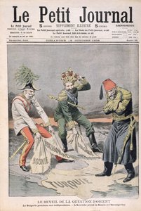 De heropleving van de kwestie van Oriëntaalse landen en de Balkan, omslagillustratie van Le Petit Journal, 18 oktober 1908