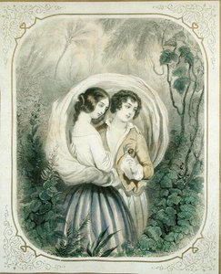 De terugkeer van de wandeling, uit Paul et Virginie door Henri Bernardin de Saint-Pierre (1737-1814) door French School
