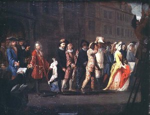 De Terugkeer van de Komedianten na de Onderdrukking van de Comédie Italienne, 1697