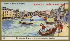 De Rialtobrug en het Canal Grande van Venetië door French School