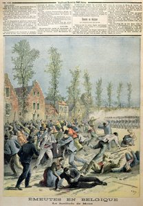 De rellen in Mons, illustratie uit Le Petit Journal, mei 1893 door French School