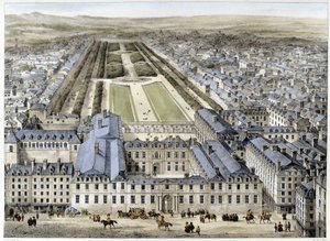 Het Koninklijk Paleis in 1679, gezien vanaf St Honoré Street door French School