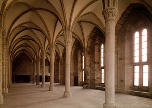 De Salle des Hotes, interieur van de abdij door French School