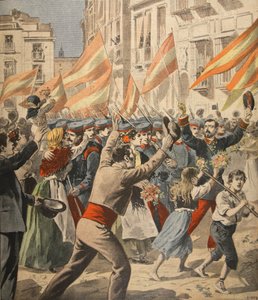 De Spaans-Amerikaanse Oorlog, illustratie uit Le Petit Journal: Supplement illustre, 18 mei 1898 door French School
