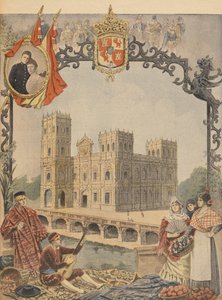 Het Spaanse Paviljoen op de Wereldtentoonstelling van 1900, Parijs, illustratie uit Le Petit Journal
