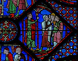 Het St. Jacobus raam: Almogenes (Hermogines) spreekt zijn adepten toe