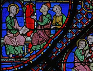 Het St. Jacobus raam: Almongenes wordt bekeerd door French School