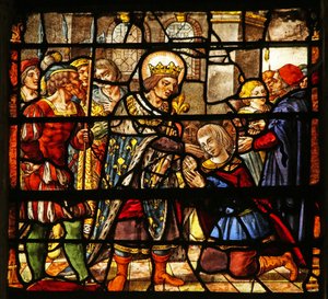 Het Sint Louis raam: Louis bezoekt de zieken