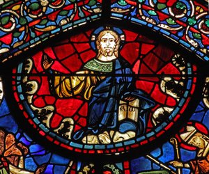 Het raam van Sint-Lubin: Christus - Zegen door French School