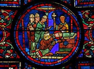 Het Sint-Maartensraam: de heilige wordt tot bisschop van Tours gewijd